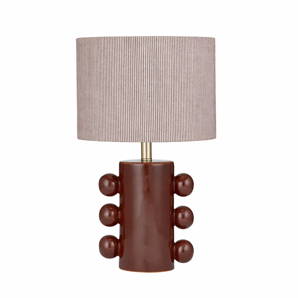ARIZONA CERAMIC LAMP: BURGUNDY/IVORY