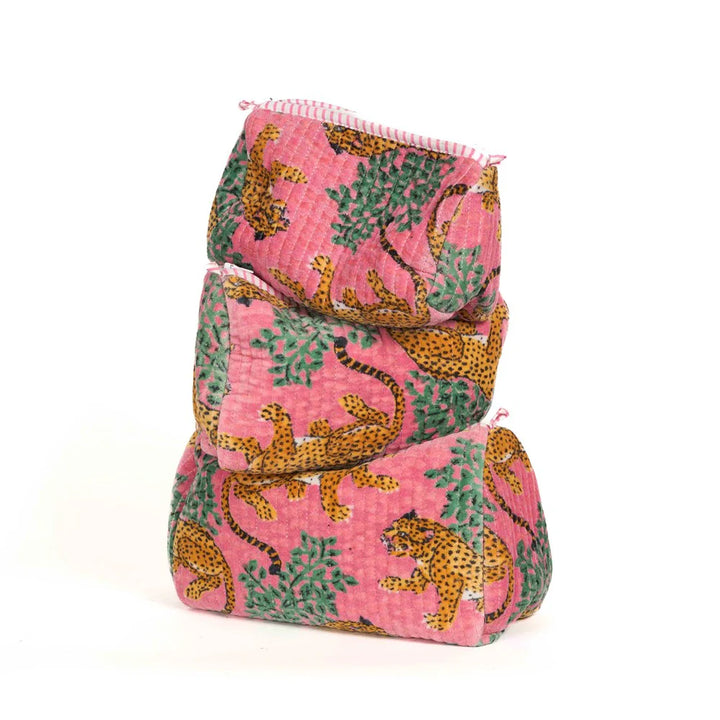 PARISIAN COOL VELVET POUCH 3PC: ROSE TIGER