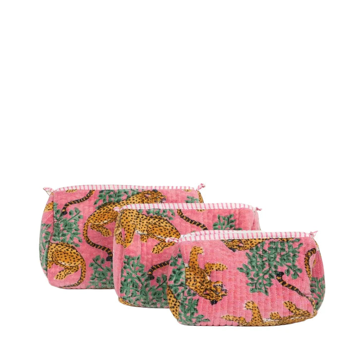 PARISIAN COOL VELVET POUCH 3PC: ROSE TIGER