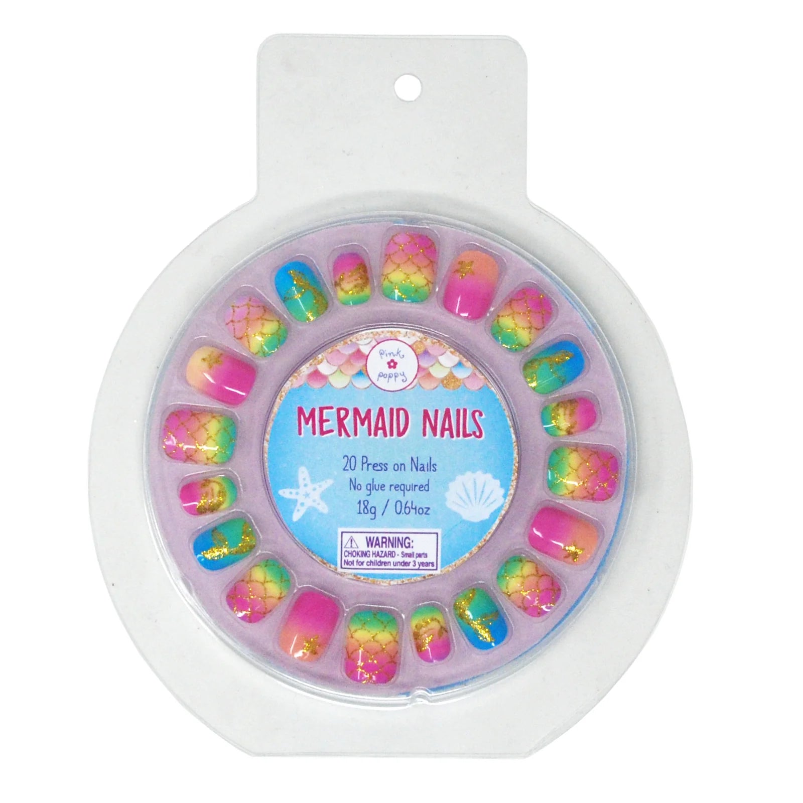 RAINBOW MERMAID PRESS ON NAIL SET