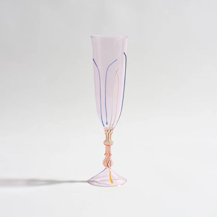 BEN DAVID BY KAS SABRINA CHAMPAGNE GLASS PAIR: PINK