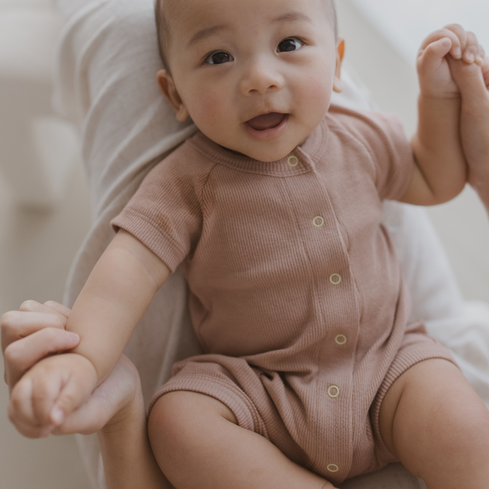 SUSUKOSHI SNAP ROMPER: TERRACOTTA