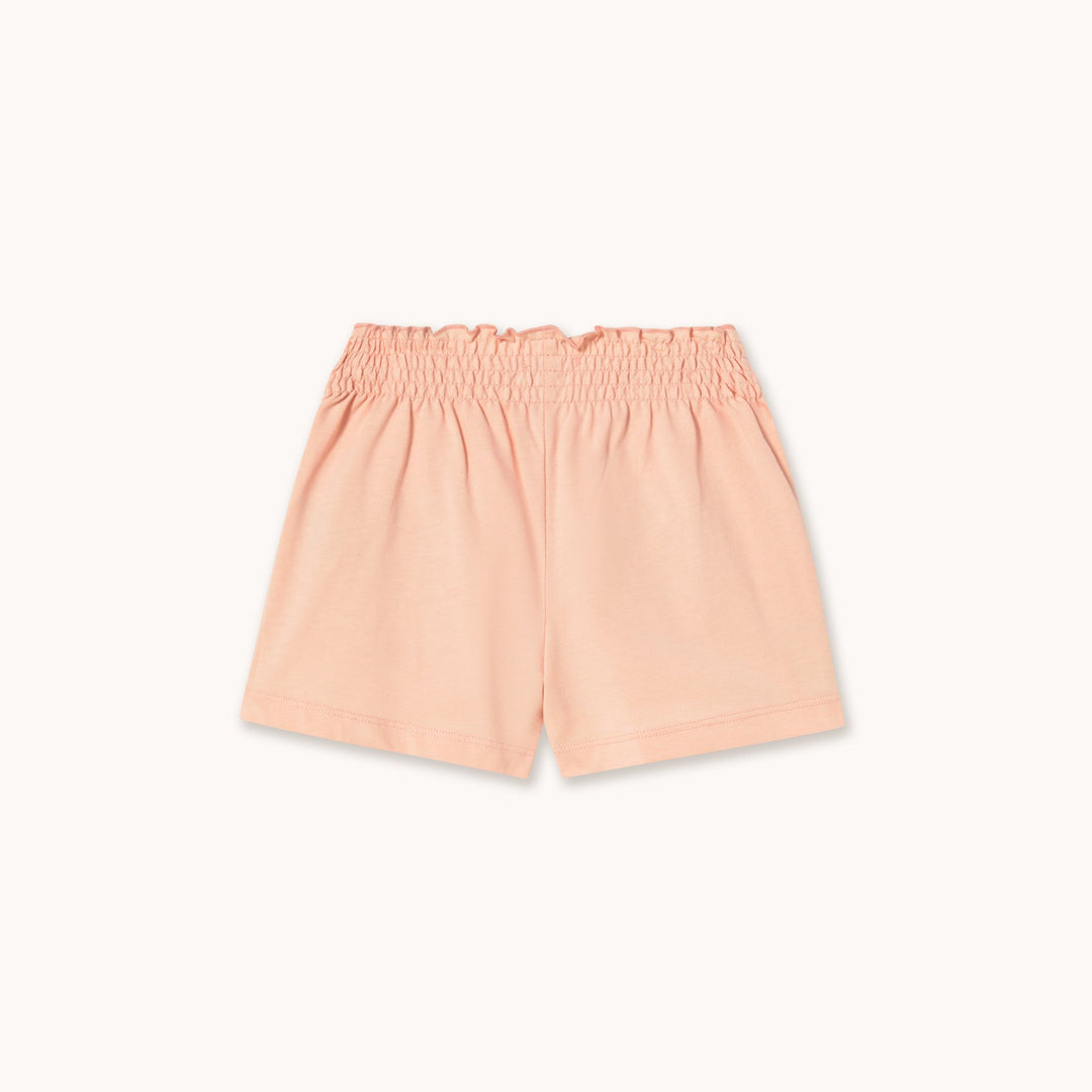 TINY COTTONS GIVERNY GRAPHIC SMOCKED SHORTS: WILD ROSE