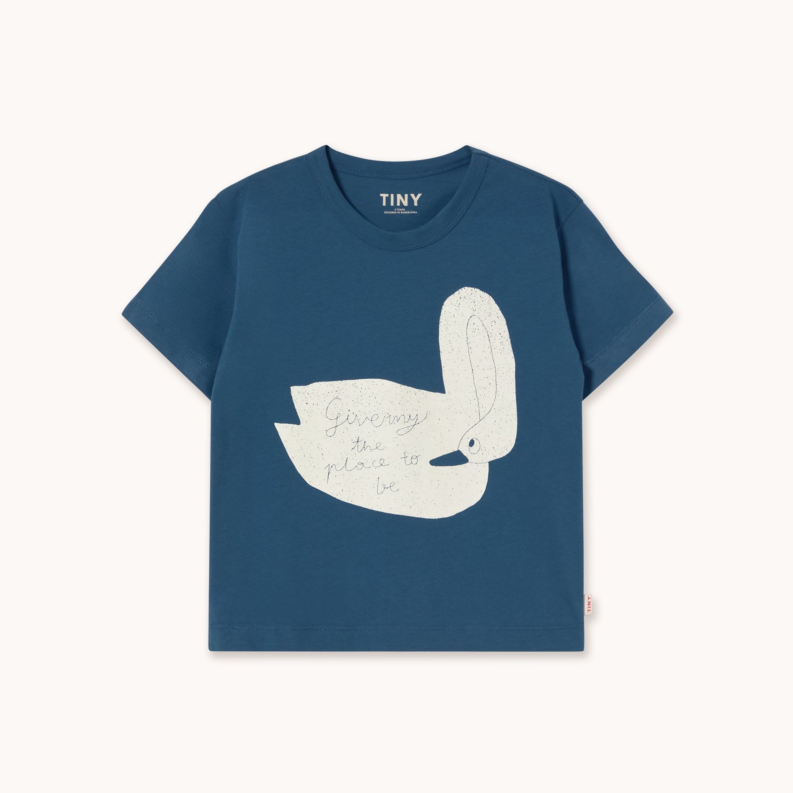 TINY COTTONS SWAN GRAPHIC TEE: LIGHT NAVY