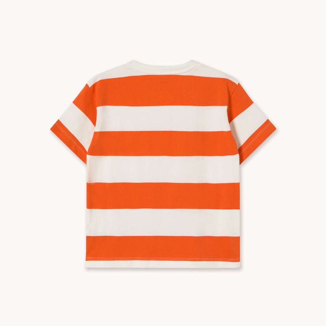 TINY COTTONS STRIPES KNIT TEE: SUMMER RED