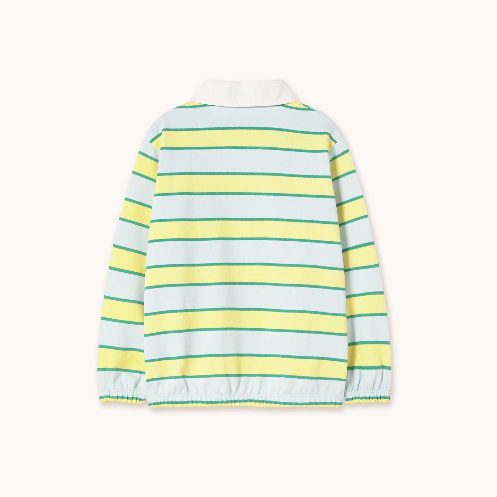 TINY COTTONS RETRO STRIPES POLO SWEATSHIRT: ICE BLUE