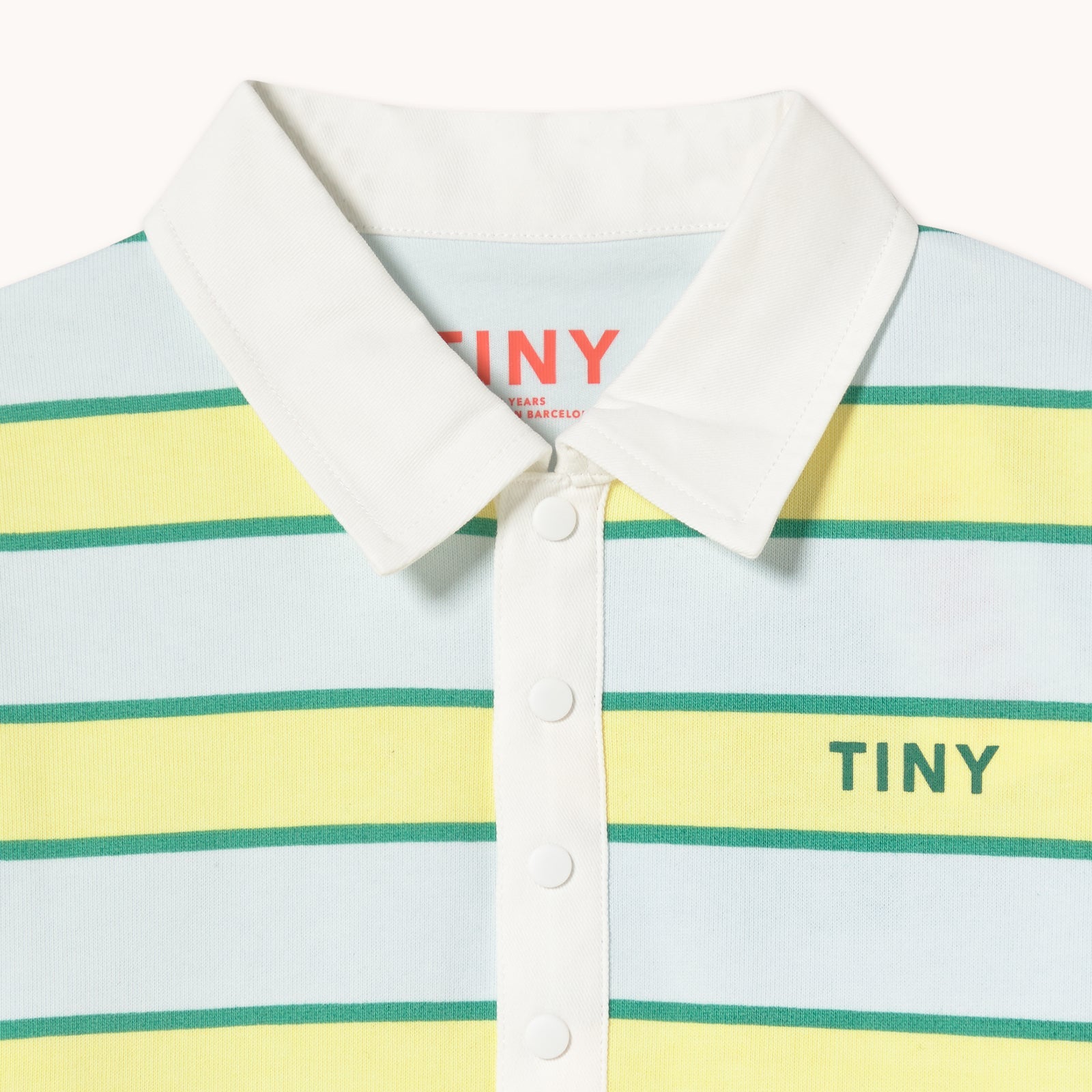 TINY COTTONS RETRO STRIPES POLO SWEATSHIRT: ICE BLUE