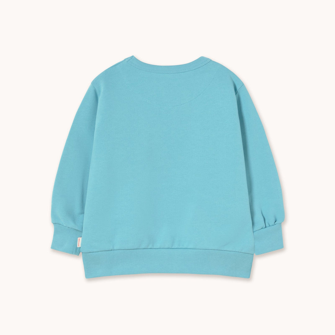 TINY COTTONS BLUE FLOWERS GRAPHIC SWEATSHIRT: LIGHT CYAN