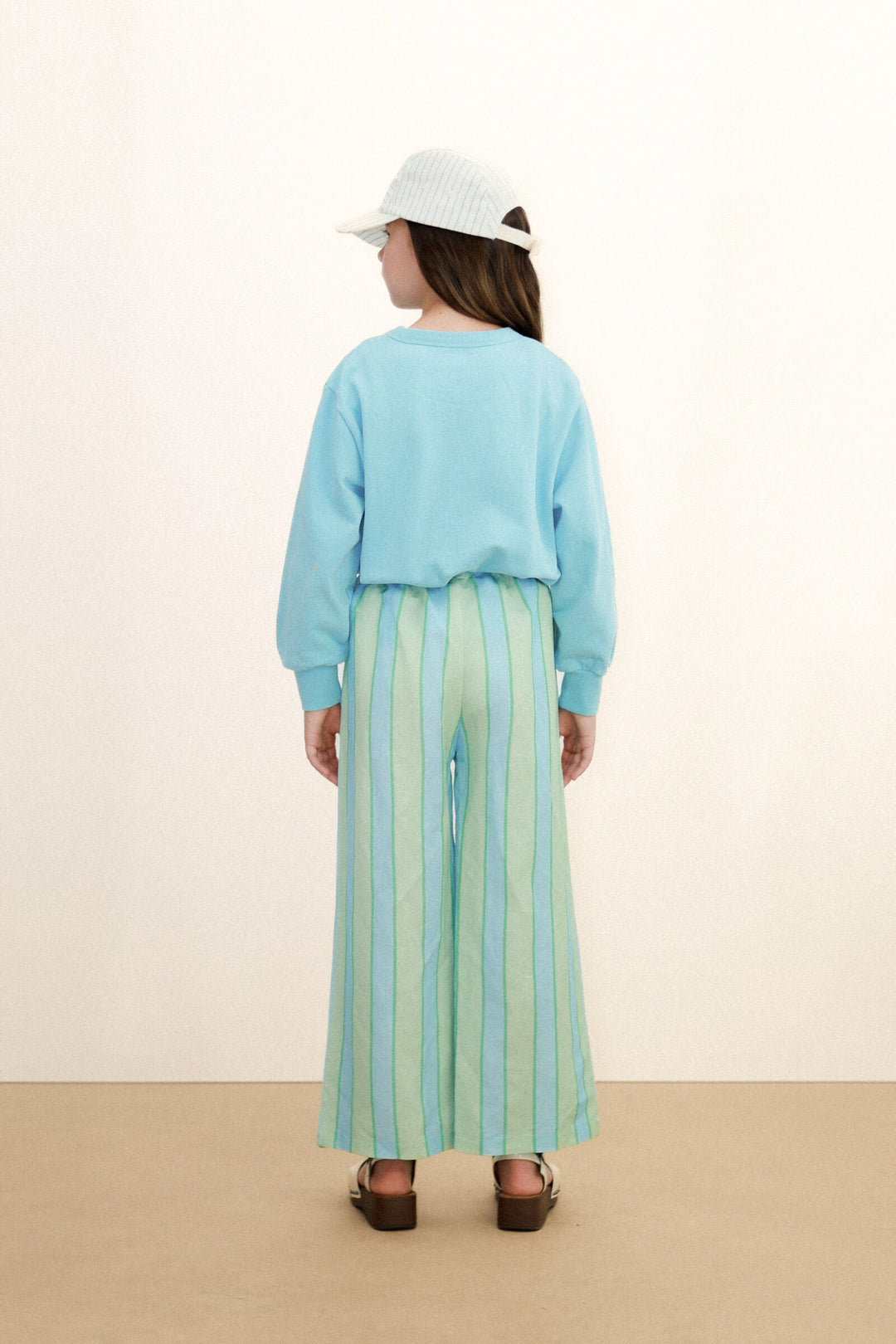 Tiny Cottons Blue Flowers Graphic Sweatshirt: Light Cyan