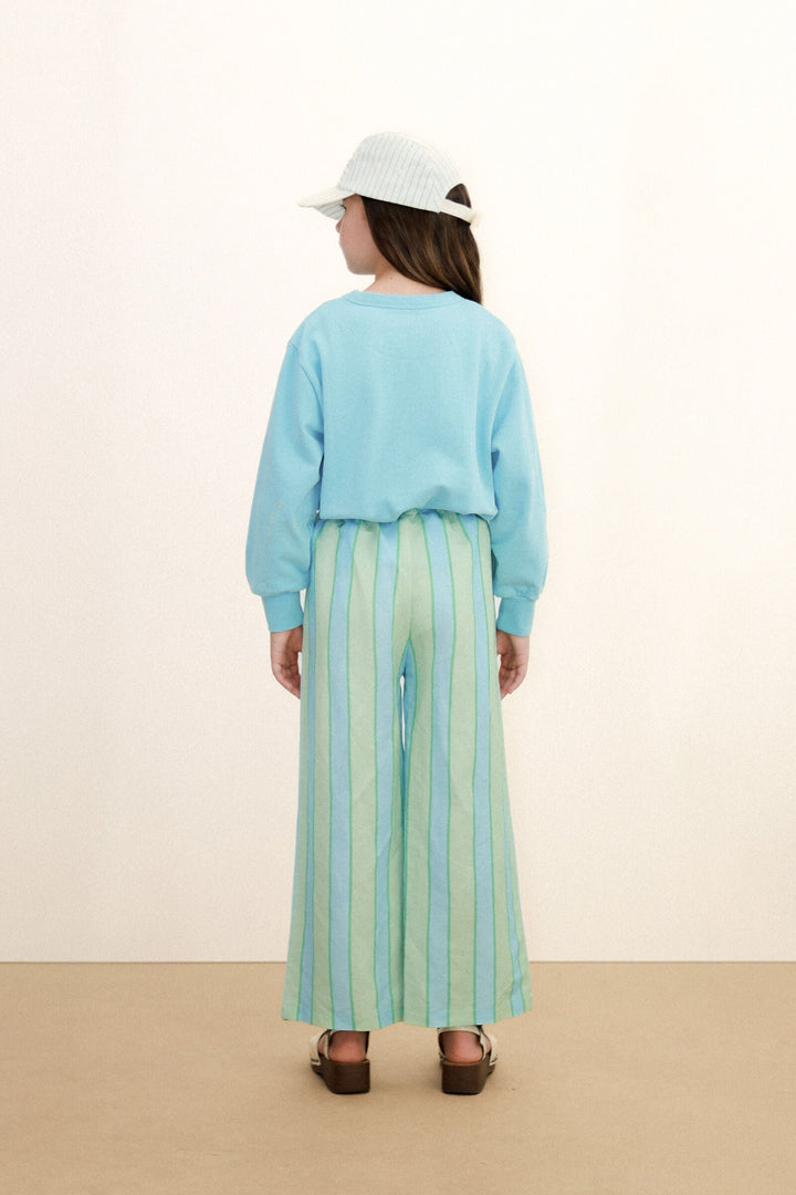 Tiny Cottons Blue Flowers Graphic Sweatshirt: Light Cyan