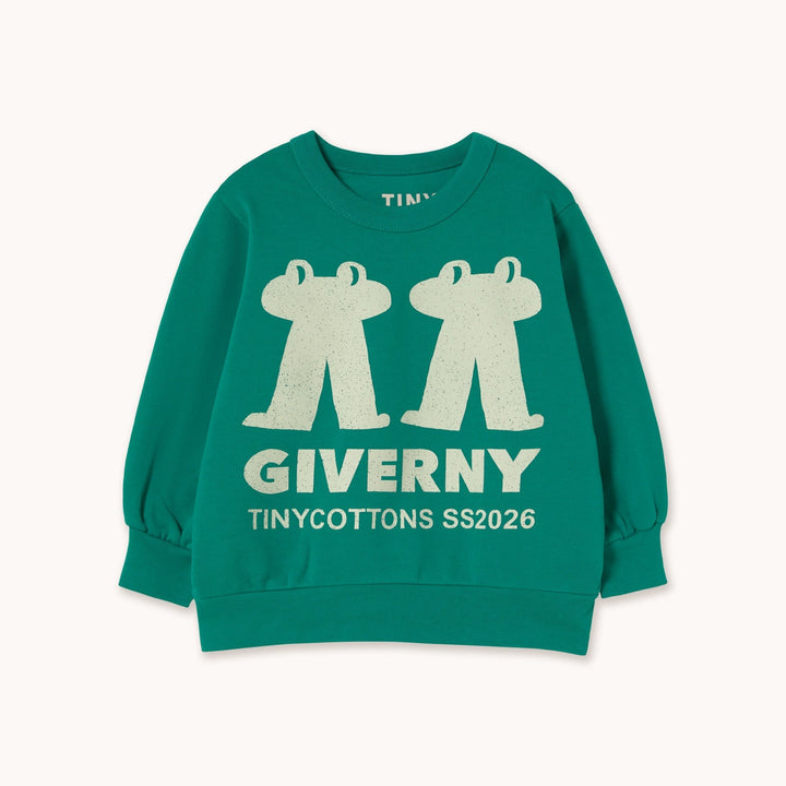 TINY COTTONS FROG &amp; FROG GRAPHIC SWEATSHIRT: DARK EMERALD