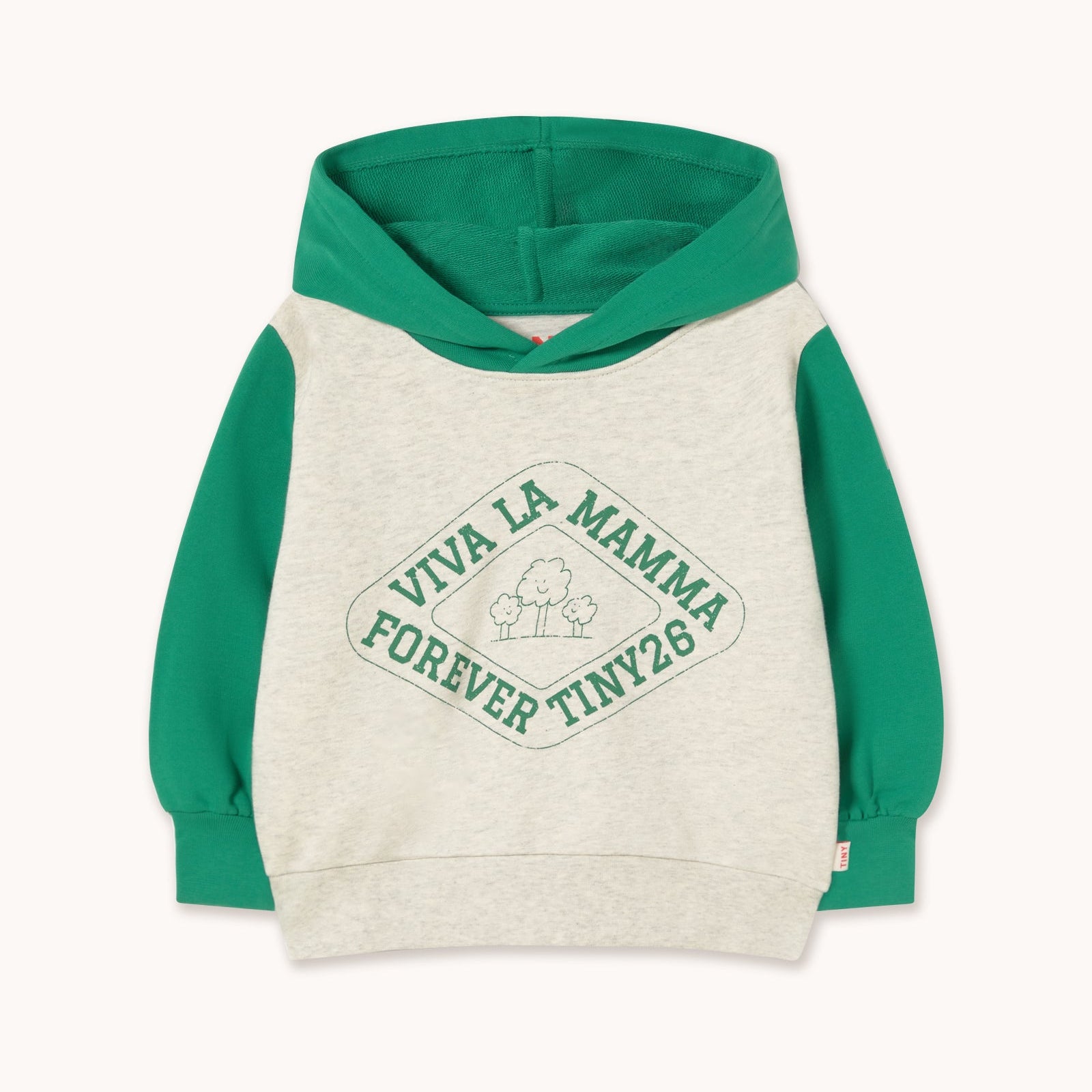 TINY COTTONS FOREVER TINY GRAPHIC HOODIE: CREAM HEATHER