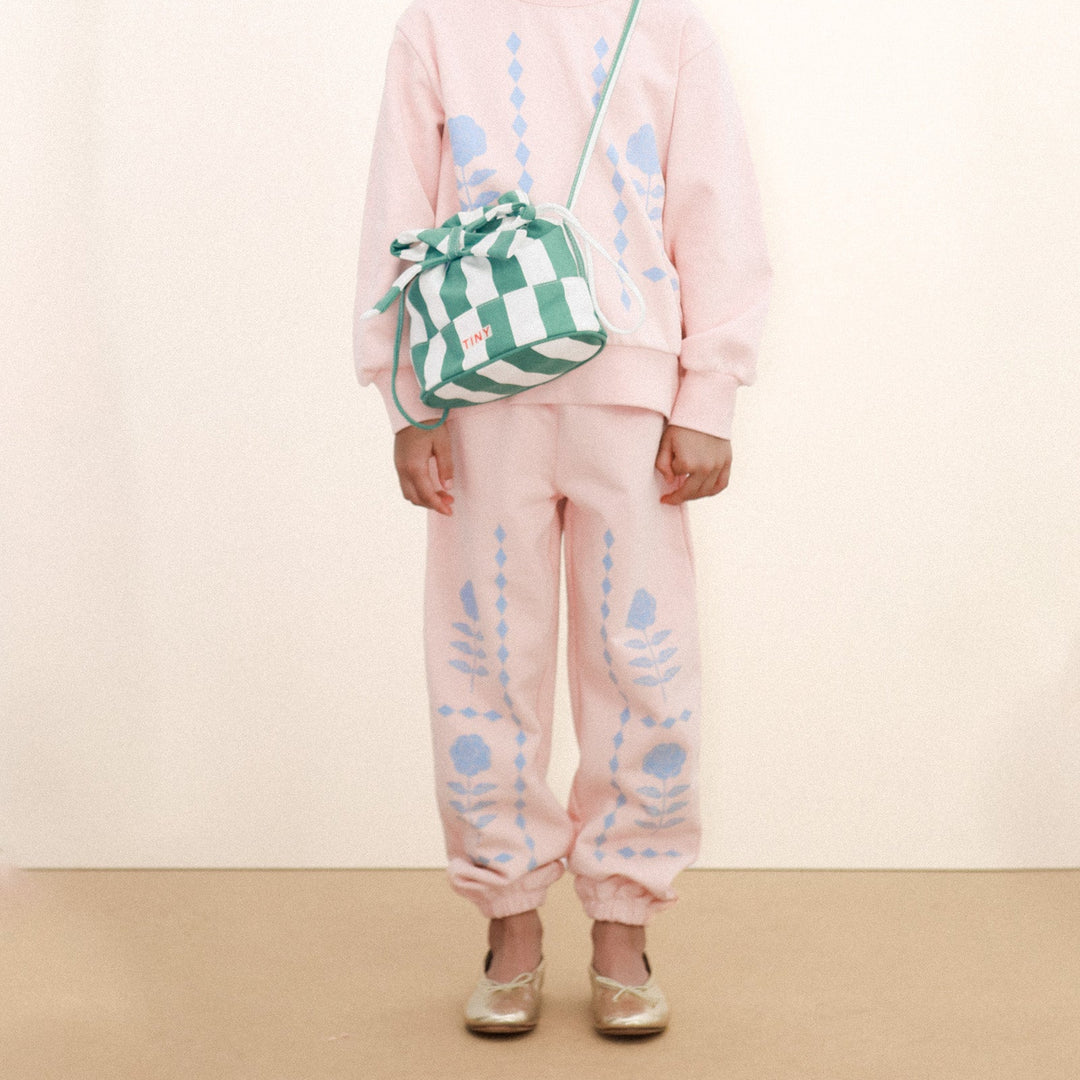 TINY COTTONS FLOWER PATTERN GRAPHIC SWEATPANTS: WILD ROSE