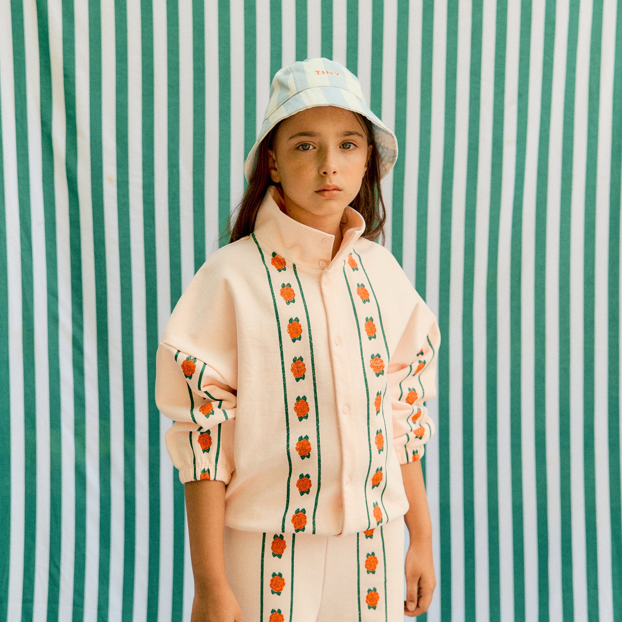 TINY COTTONS ROSES MOCKNECK SWEATSHIRT: PASTEL PINK