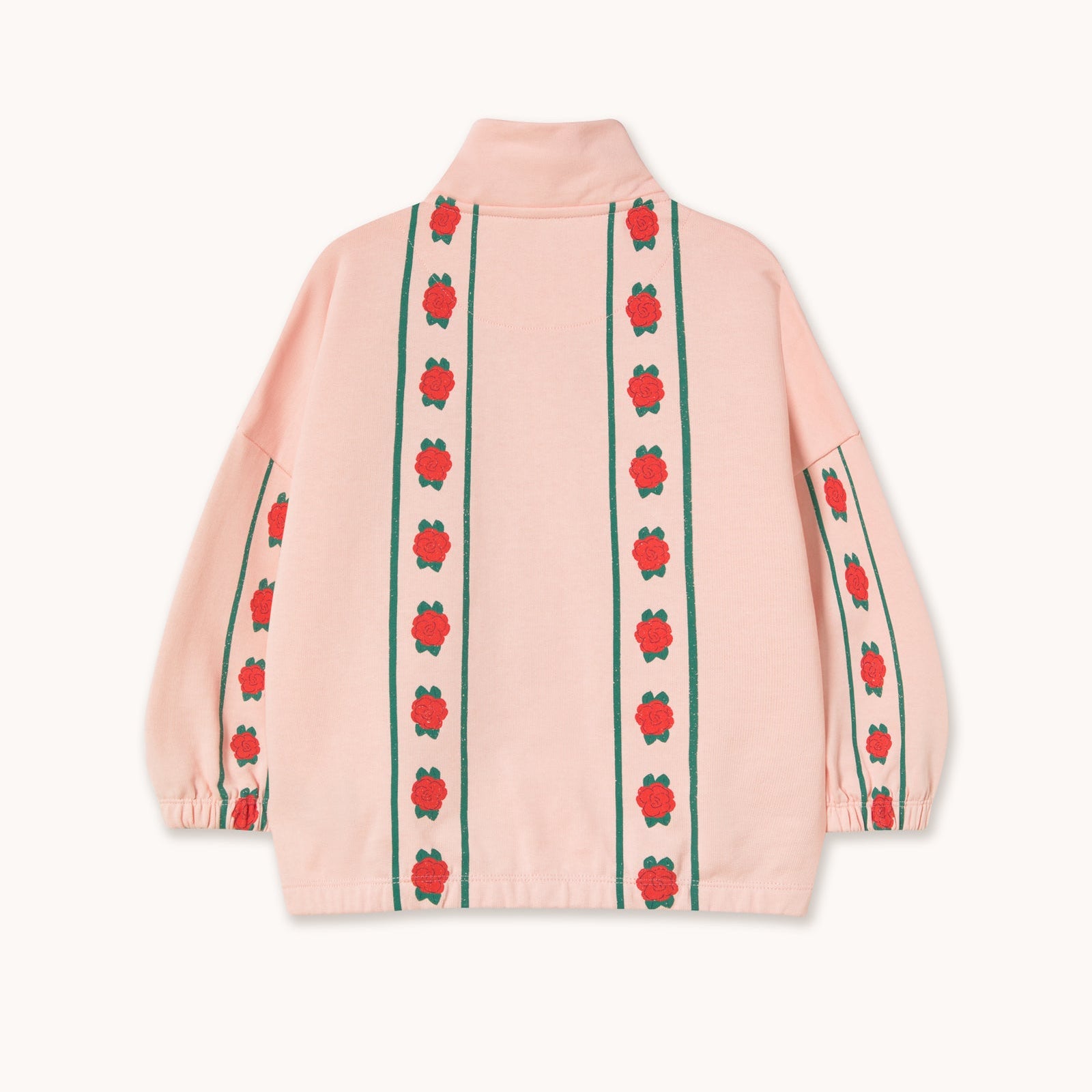 TINY COTTONS ROSES MOCKNECK SWEATSHIRT: PASTEL PINK