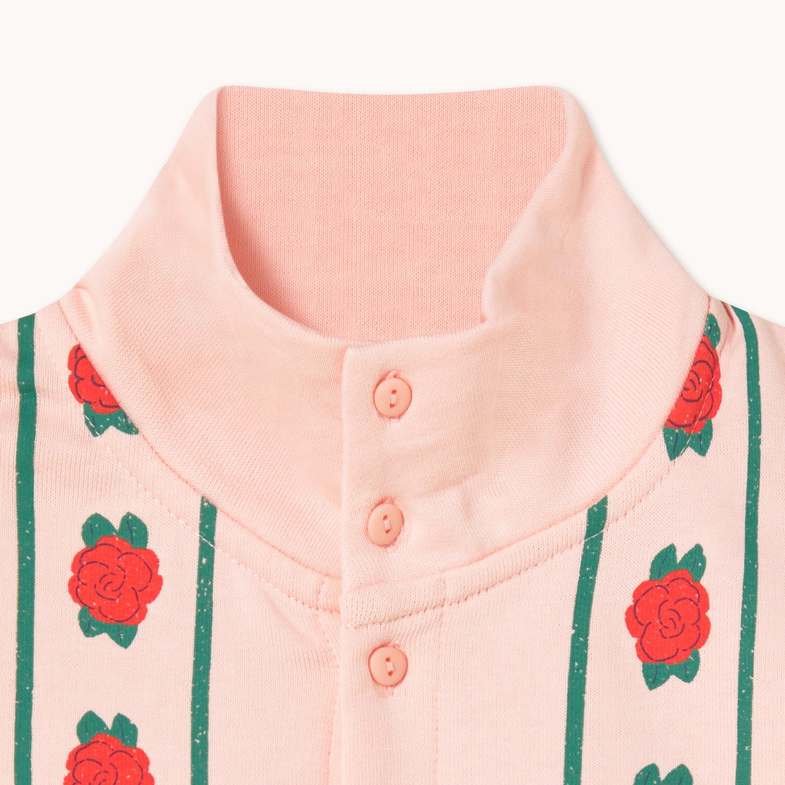 TINY COTTONS ROSES MOCKNECK SWEATSHIRT: PASTEL PINK