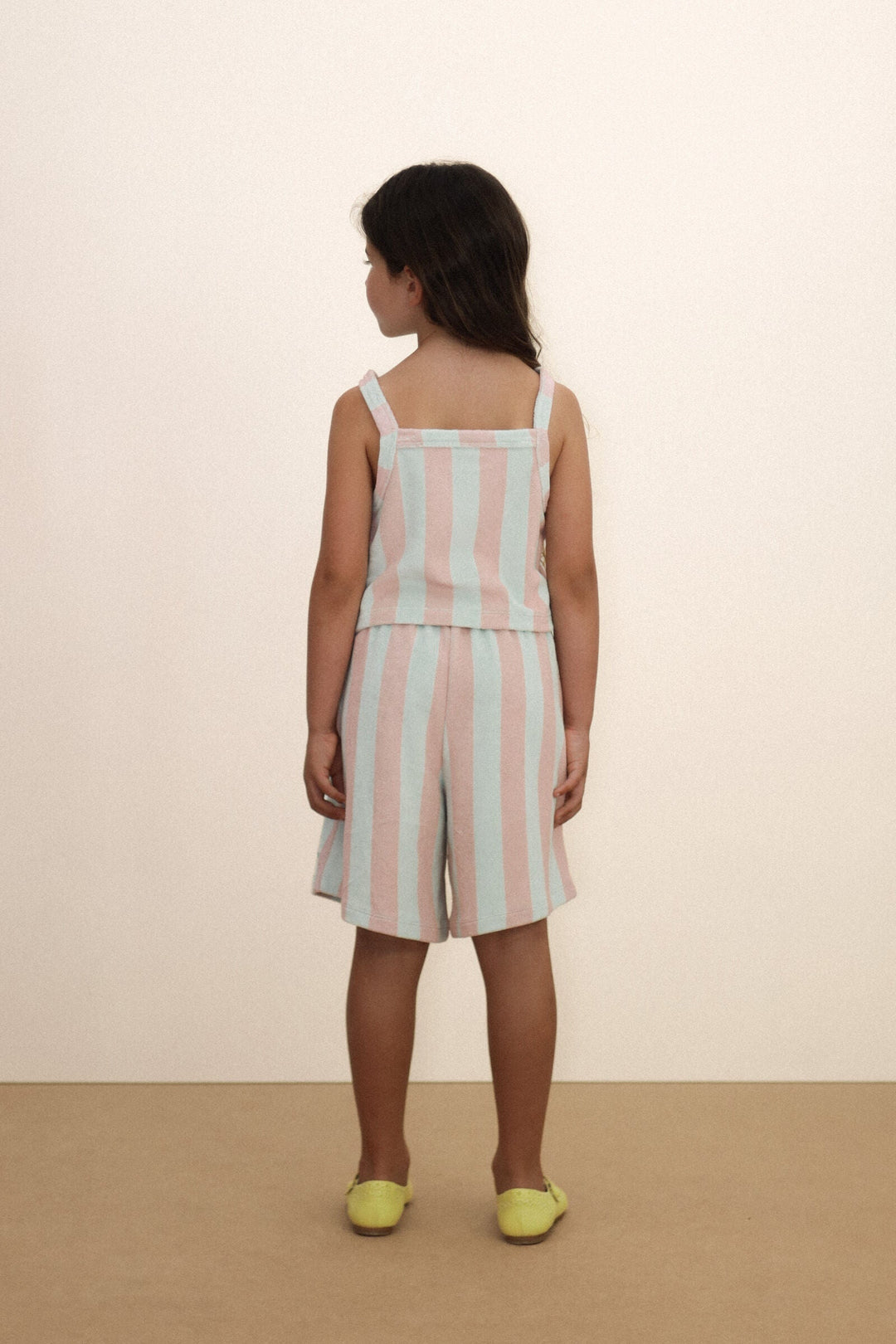 Tiny Cottons Stripes Towel Shorts: Wild Rose - image 5