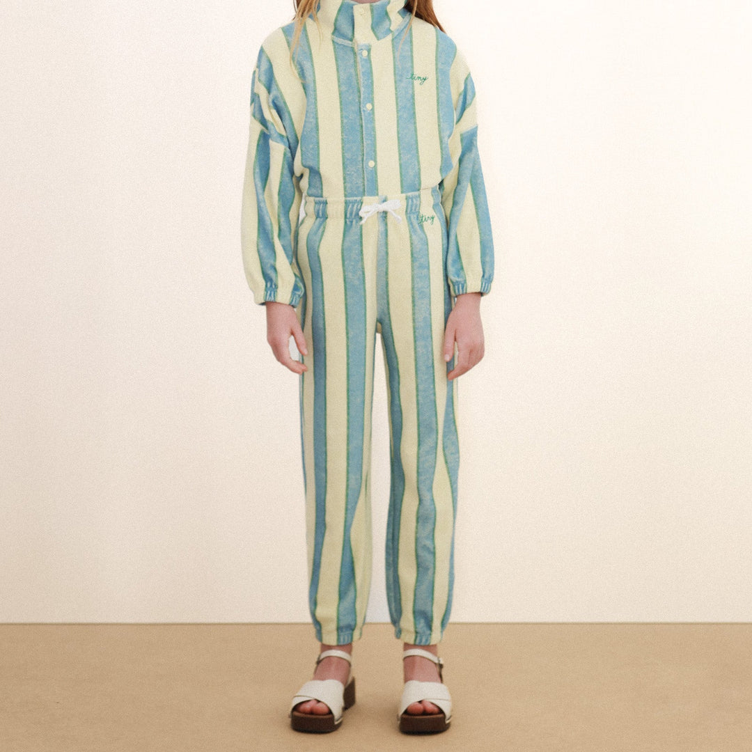 TINY COTTONS RETRO STRIPES TOWEL SWEATPANTS: DUSTY YELLOW