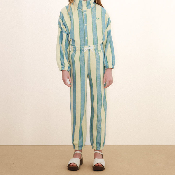 TINY COTTONS RETRO STRIPES TOWEL SWEATPANTS: DUSTY YELLOW