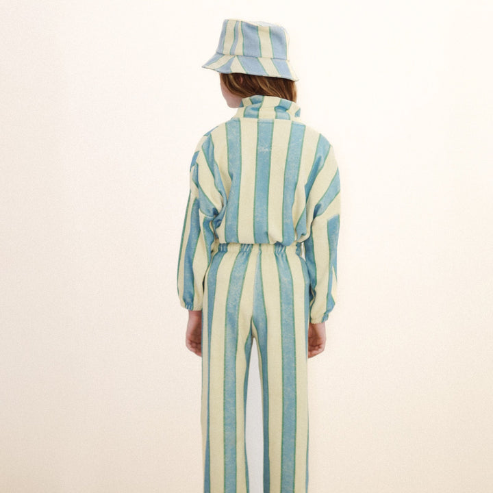 TINY COTTONS RETRO STRIPES TOWEL MOCKNECK SWEATSHIRT: DUSTY YELLOW