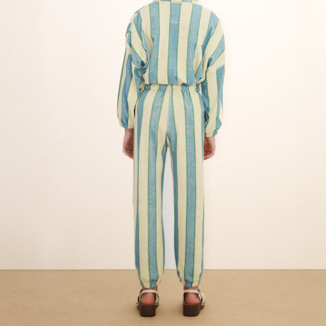 TINY COTTONS RETRO STRIPES TOWEL SWEATPANTS: DUSTY YELLOW