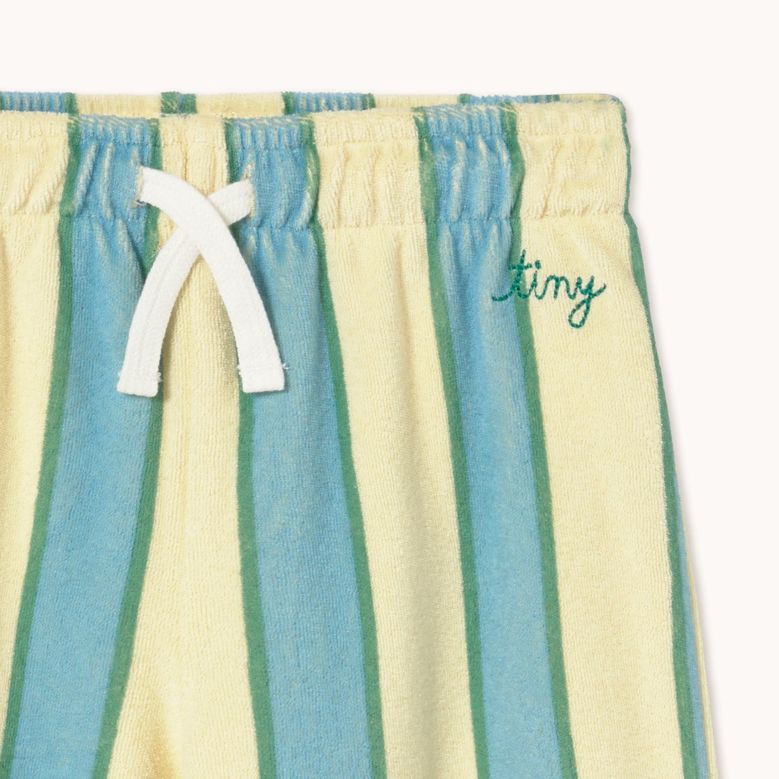 TINY COTTONS RETRO STRIPES TOWEL SWEATPANTS: DUSTY YELLOW