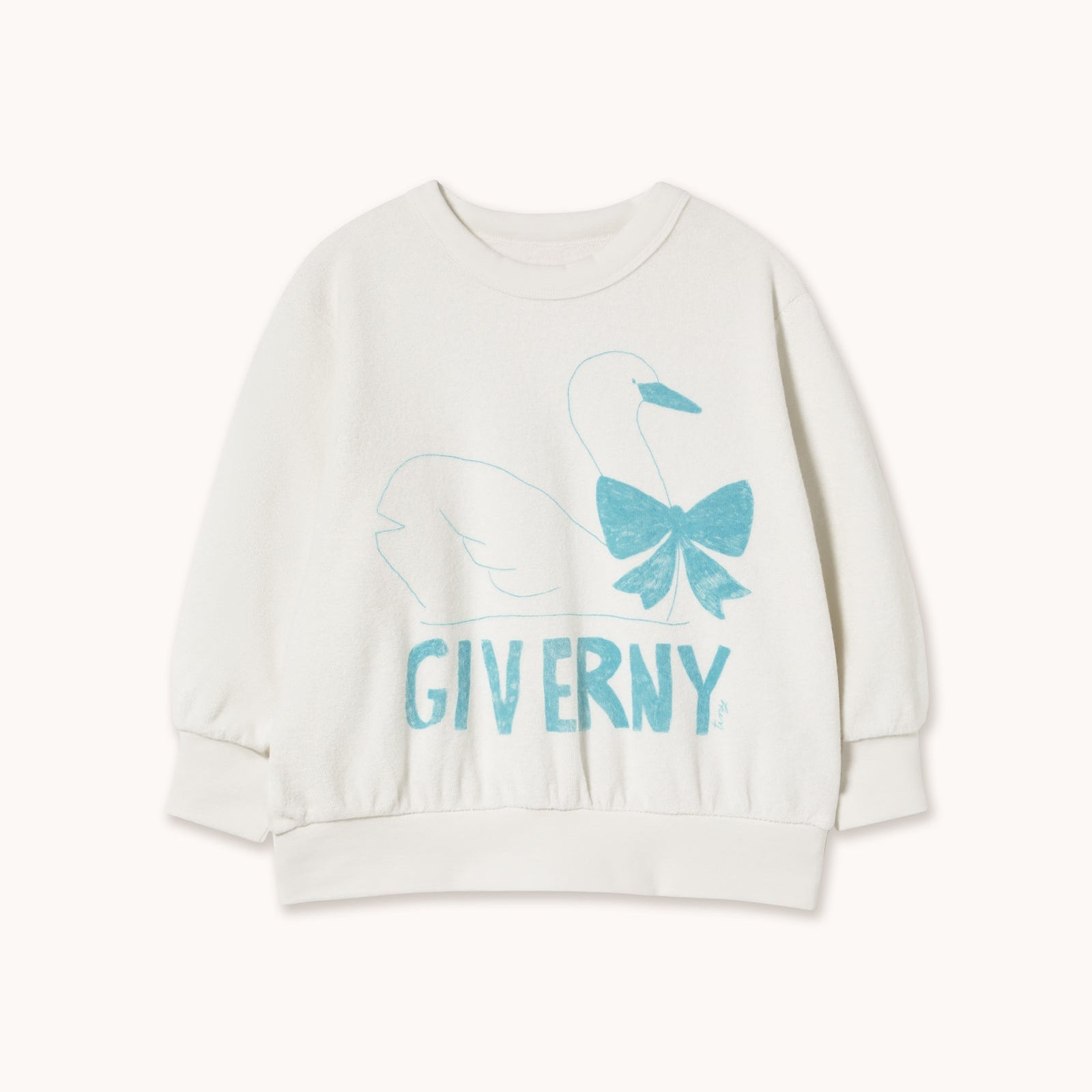 TINY COTTONS SWAN GRAPHIC SWEATSHIRT: OFF-WHITE