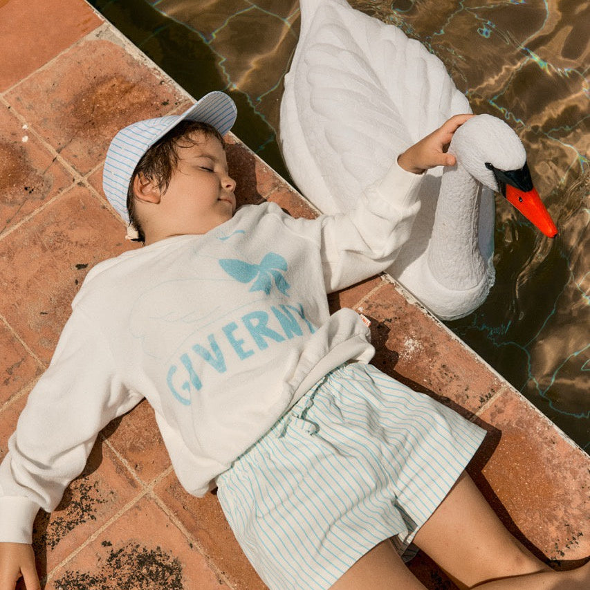 TINY COTTONS SWAN GRAPHIC SWEATSHIRT: OFF-WHITE