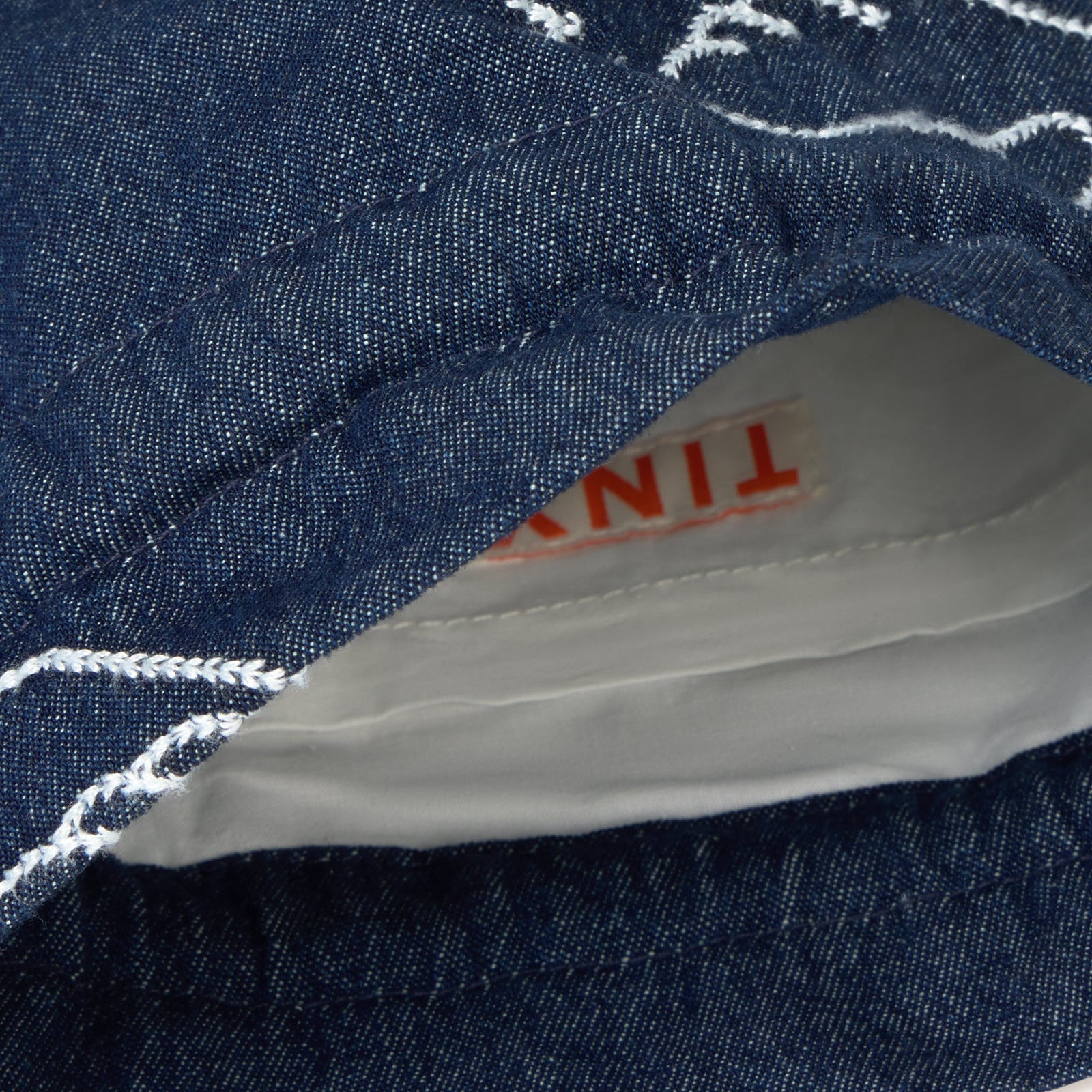 TINY COTTONS BIG SWANS DENIM BUCKET BAG