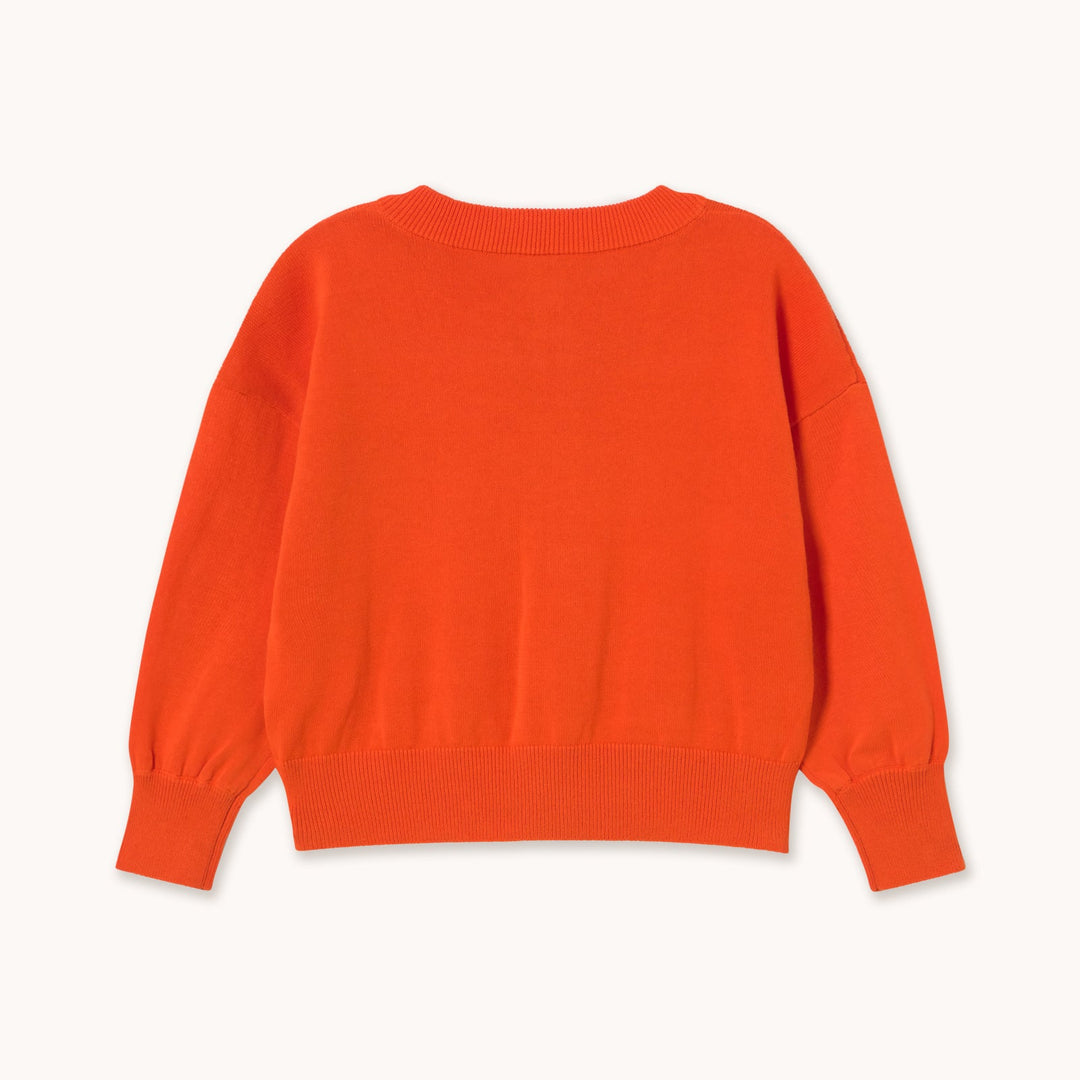 TINY COTTONS SWANS DIAMOND CARDIGAN: SUMMER RED