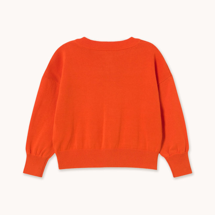 TINY COTTONS SWANS DIAMOND CARDIGAN: SUMMER RED