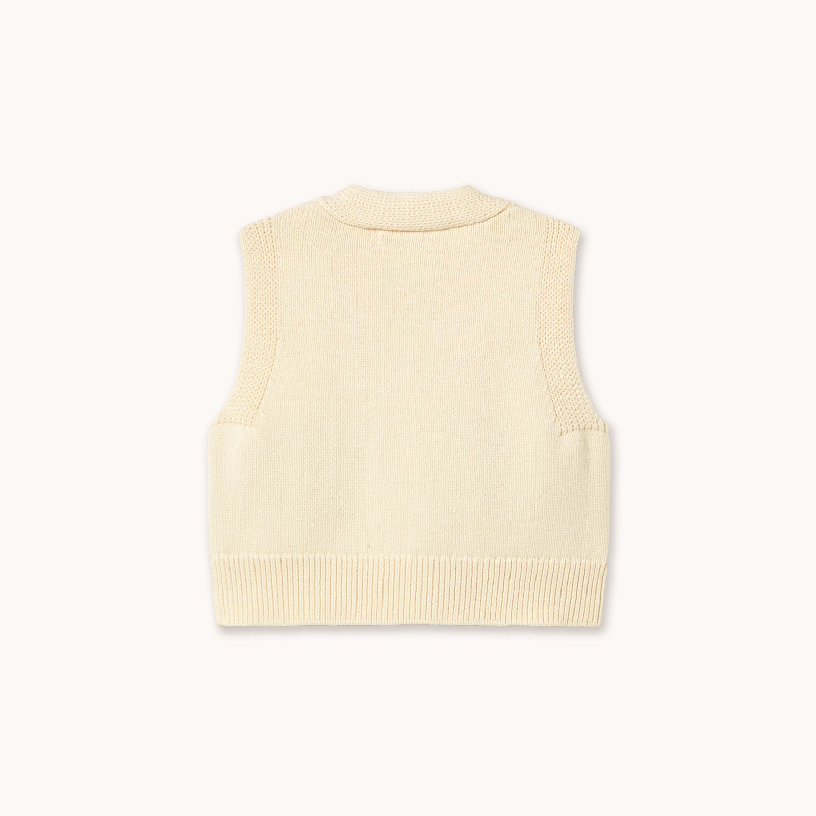TINY COTTONS FLOWERS KNITTED VEST: LIGHT CREAM