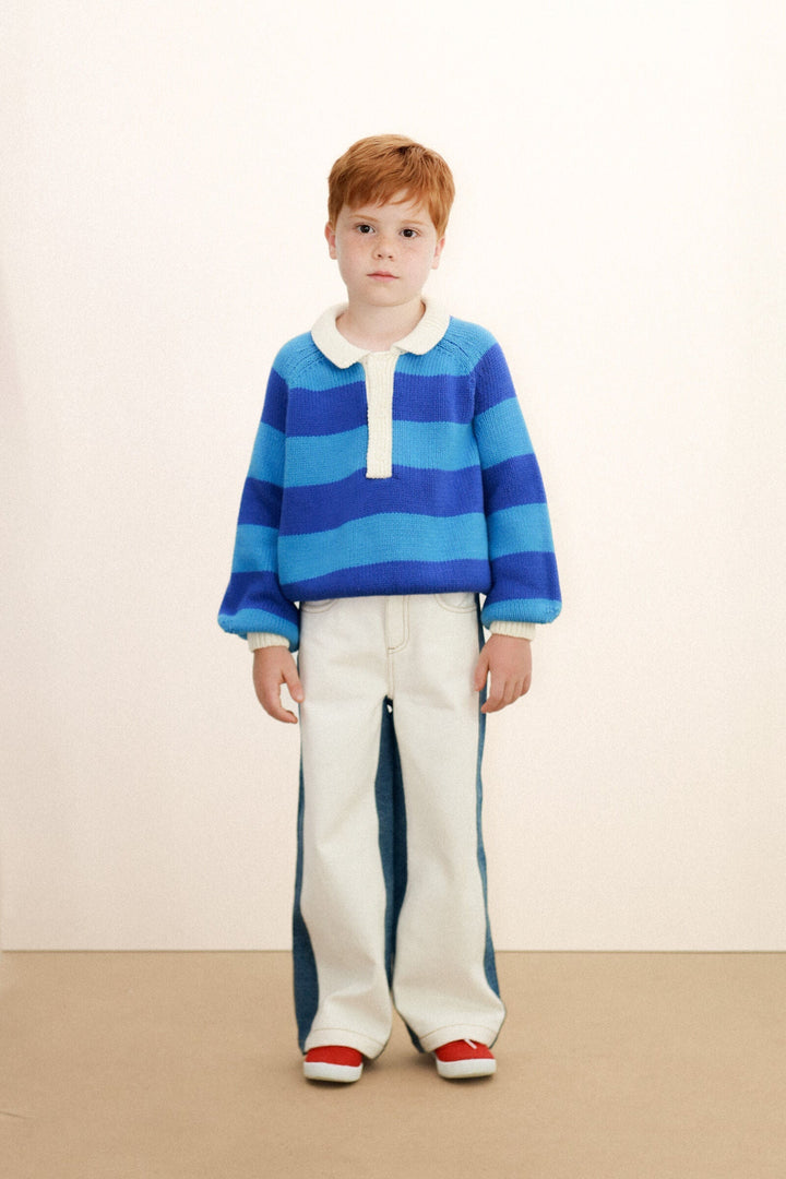 Tiny Cottons Stripes Sweater: Ultramarine