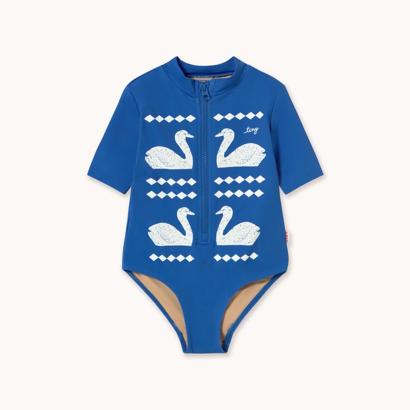TINY COTTONS SWANS SWIMSUIT: BLUE