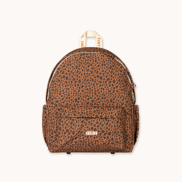 TINY COTTONS MINI ANIMAL PRINT BACKPACK: LIGHT BROWN