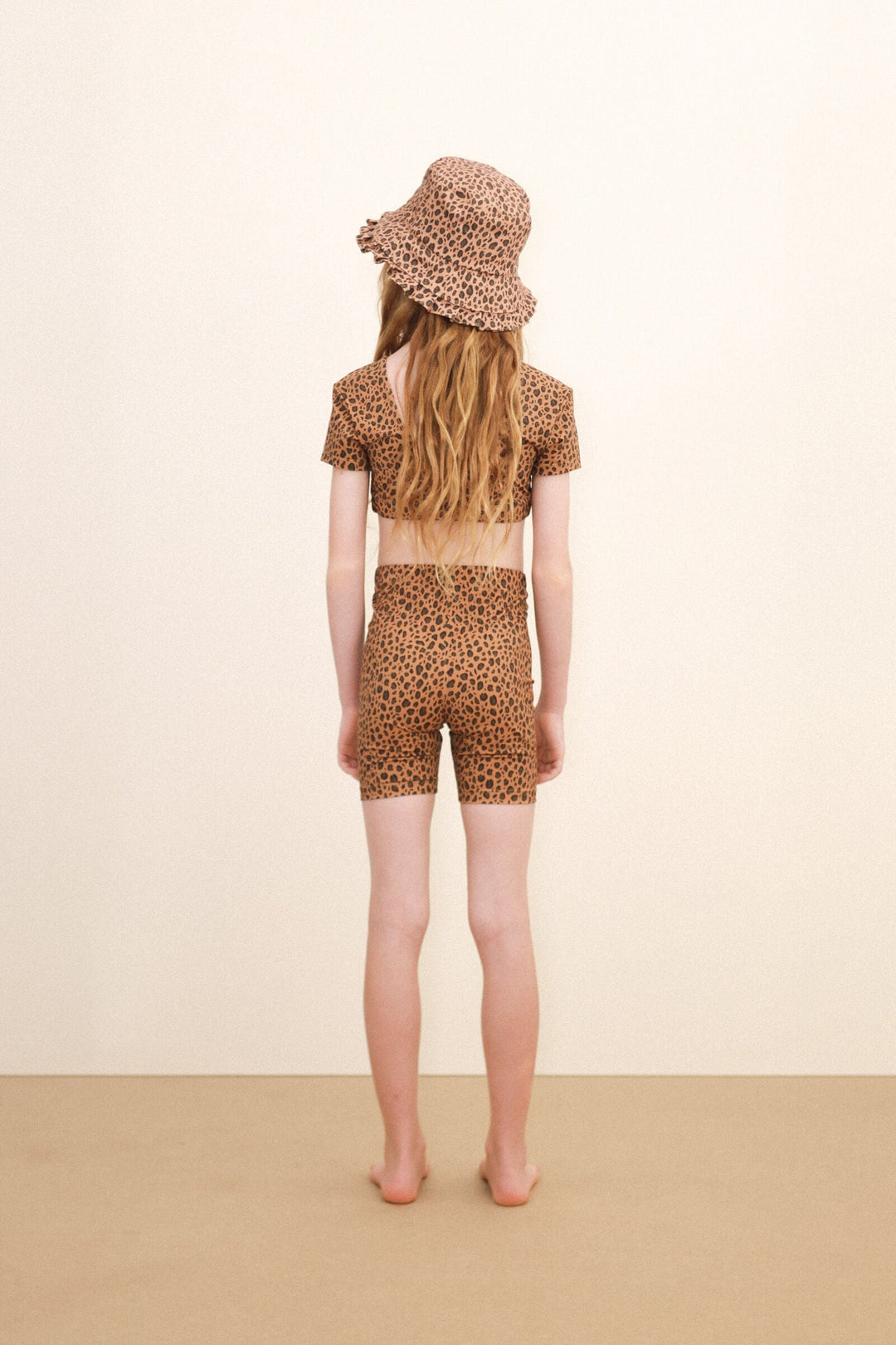 Tiny Cottons Mini Animal Print Bucket Hat: Light Brown