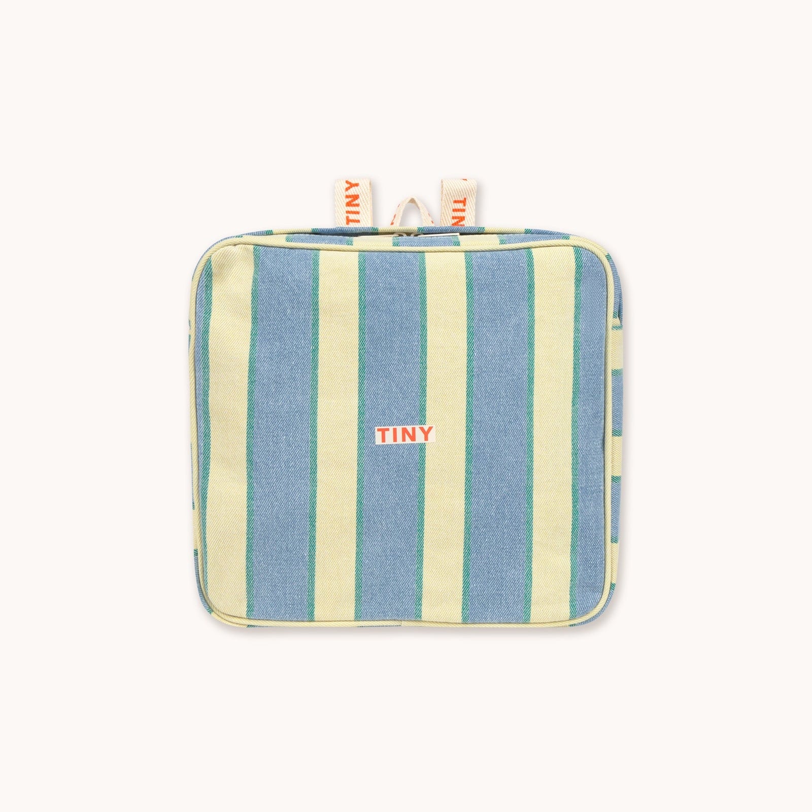 TINY COTTONS RETRO STRIPES TODDLER BACKPACK: LIGHT WASH DENIM