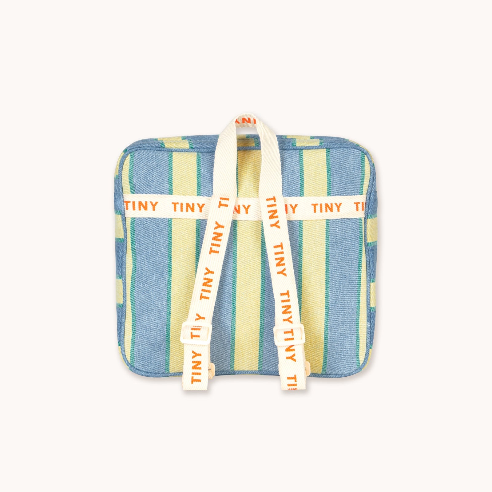 TINY COTTONS RETRO STRIPES TODDLER BACKPACK: LIGHT WASH DENIM