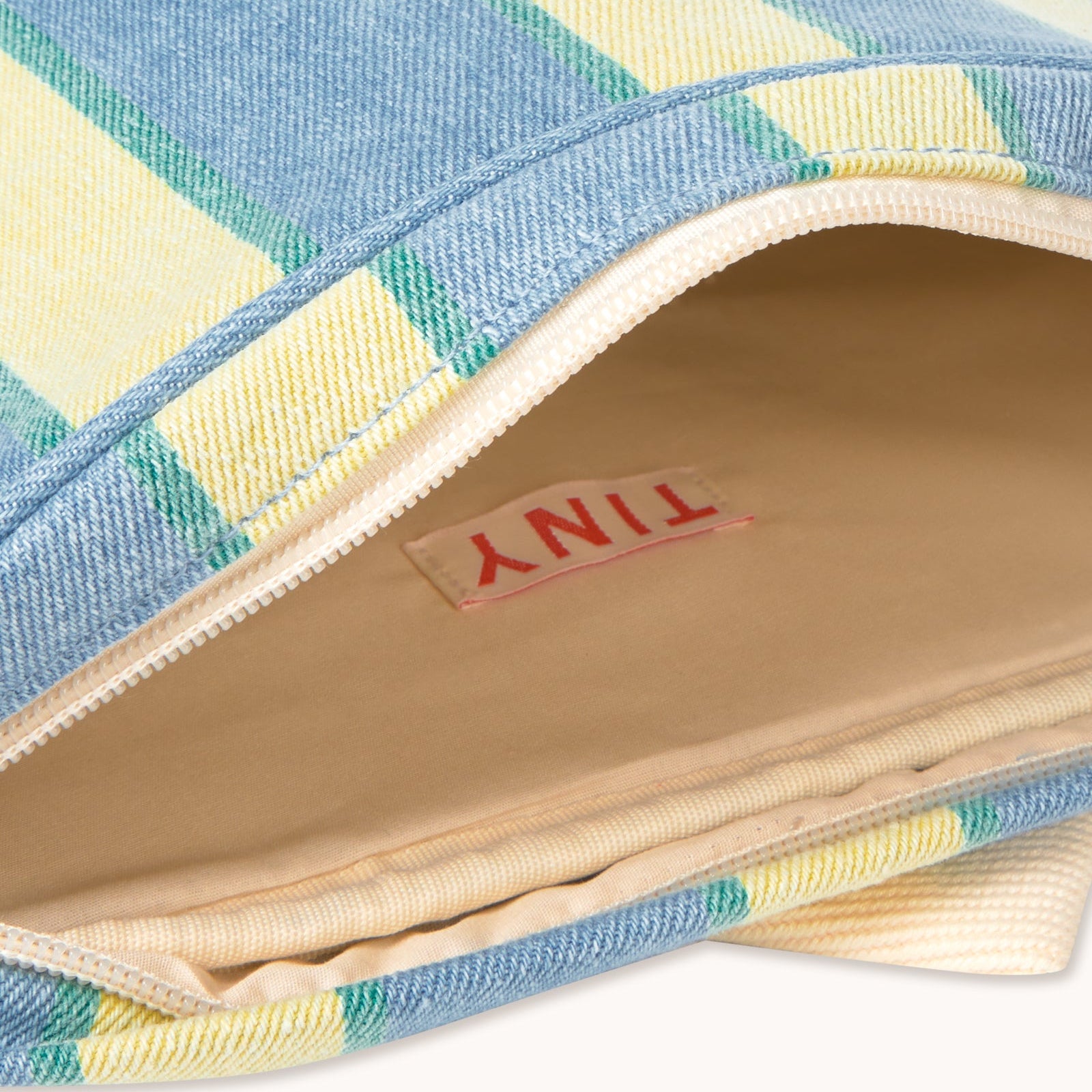 TINY COTTONS RETRO STRIPES TODDLER BACKPACK: LIGHT WASH DENIM