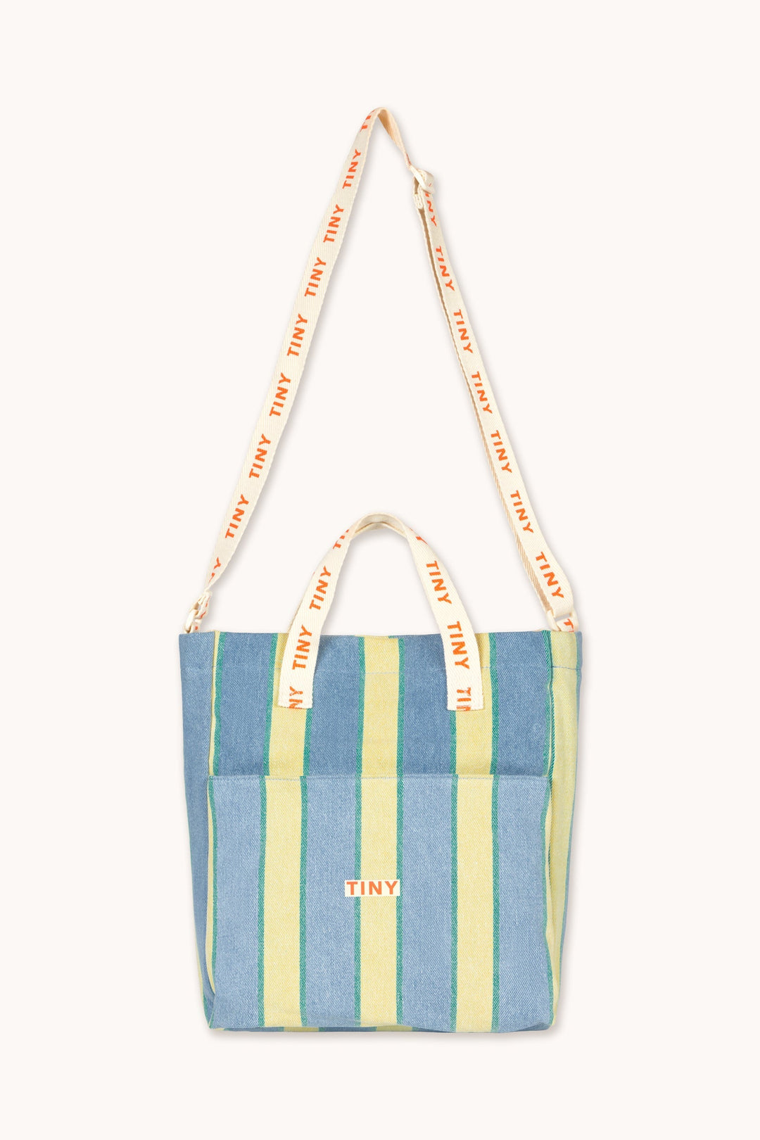 Tiny Cottons Retro Stripes Shoes Bag: Light Wash Denim - image 1