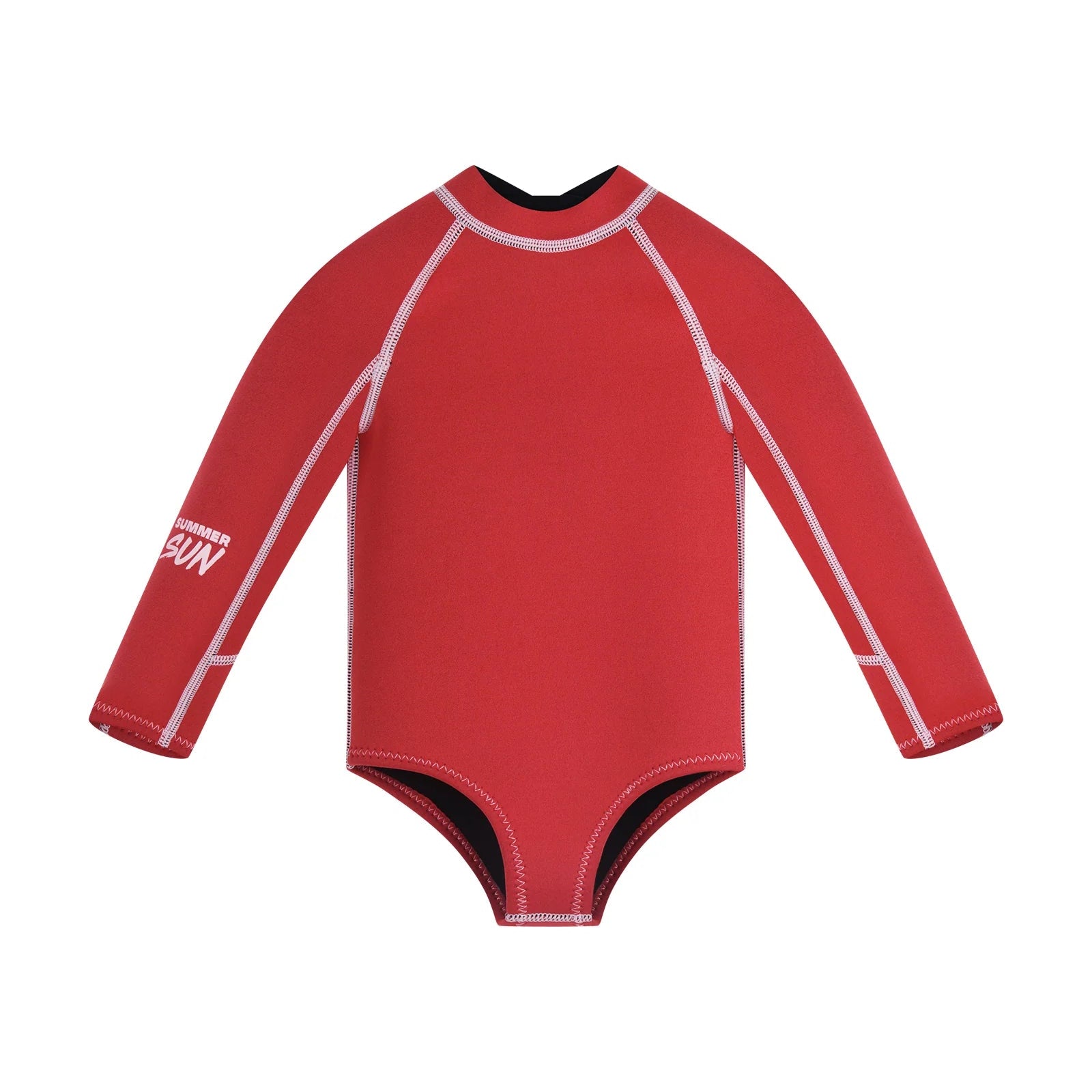 SUMMER SUN LABEL L/S PADDLE SUIT: TOMATO/POWDER PINK