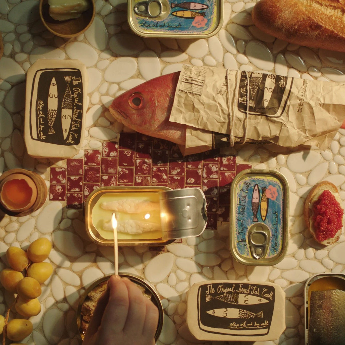 TINNED FISH CANDLE: OLIVE OIL AND SEA SALT
