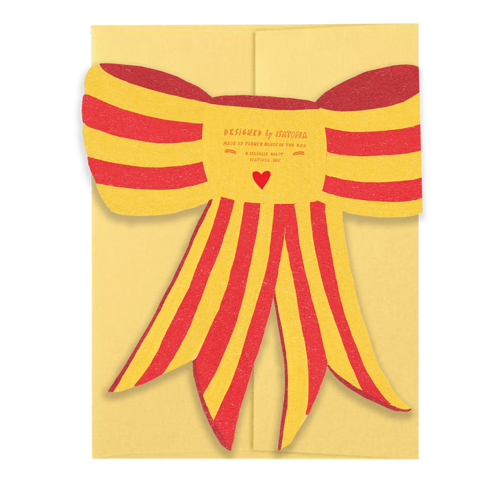 ISATOPIA STRIPY BOW CARD: RED