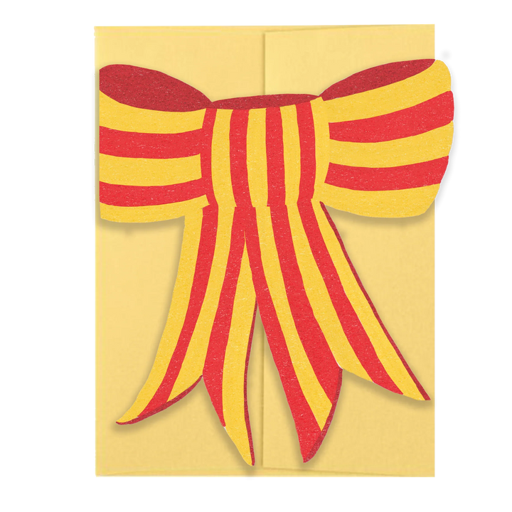 ISATOPIA STRIPY BOW CARD: RED