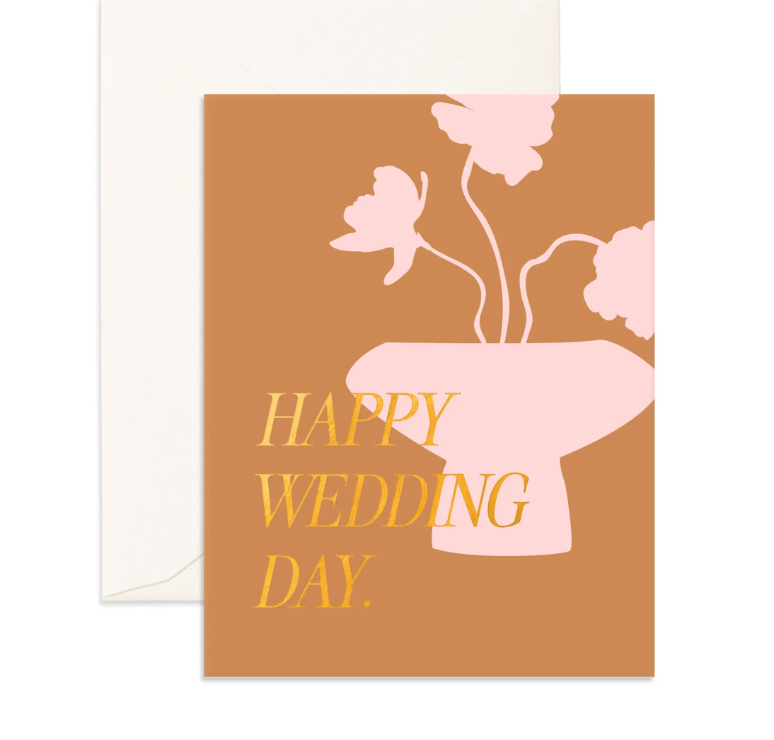 FOX & FALLOW WEDDING DAY PEONY VASE CARD