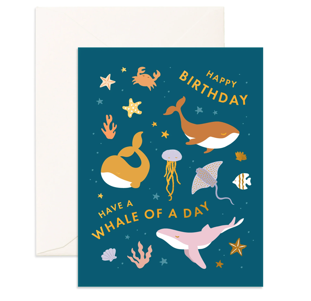 FOX & FALLOW WHALE OF A DAY CARD