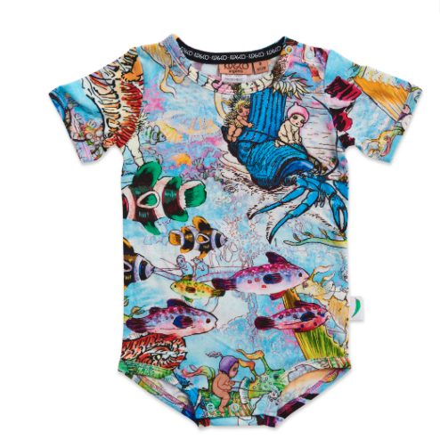 KIP & CO X MAY GIBBS WATERWORLD ORGANIC S/S ROMPER