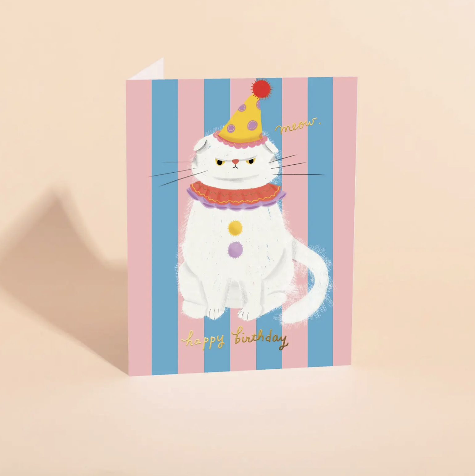 CAROLYN SUZUKI STUDIO CLOWNY CAT CARD