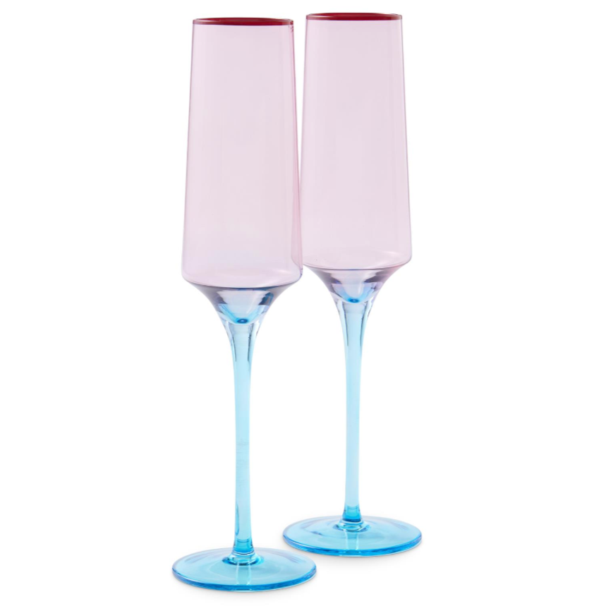 KIP & CO ROSE WITH A TWIST CHAMPAGNE GLASS: 2PC