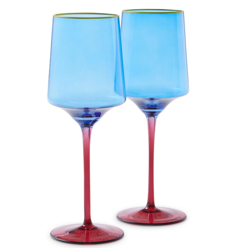 KIP & CO SAPPHIRE DELIGHT VINO GLASS: 2PC